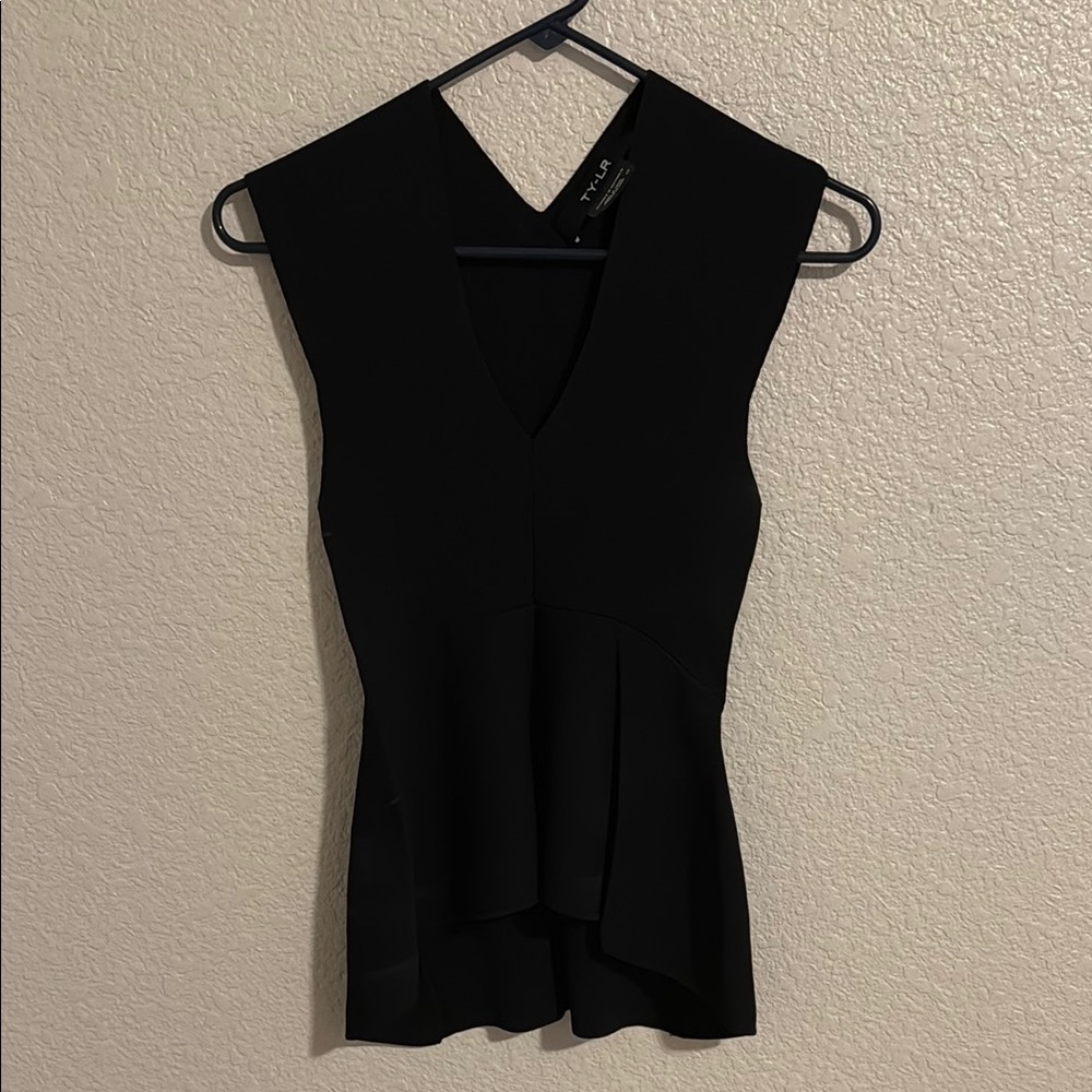 Ty Black Fitted Peplum Top